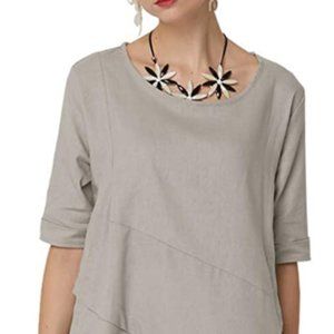 Solid linen casual summer shirt